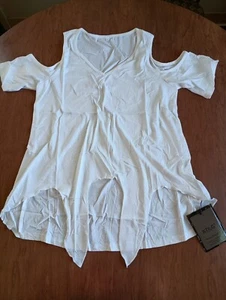 Ktilg Damen Cold Shoulder Weiß Top Shirt Größe Small - Bild 1 von 24