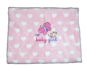 Garanimals Baby Girl Butterfly Blanket Pink Hearts Soft Plush Security Lovey - Picture 1 of 2