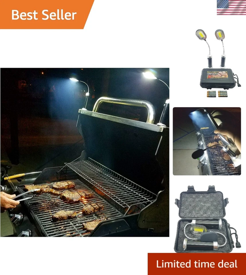 Bright Eyes Magnetic Barbecue BBQ Light Set for Grilling 6 Alkaline AAA Batteri