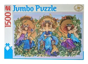 Vintage Three Fairies by Linda Ravenscroft 1500 Piece Jumbo Jigsaw Puzzle - Picture 1 of 5