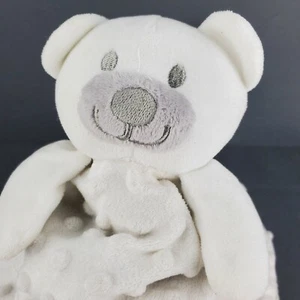 Little Beginnings grau weiß Bär Sherpa Velours Minky Punkte Decke Baby Lovie - Bild 1 von 8