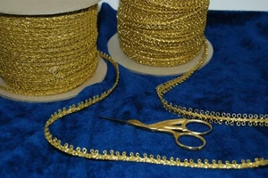 Gold or Silver Picot loop metallic braid trims sold by the yard- see variations - Picture 1 of 6