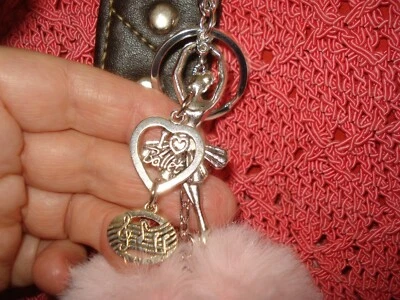  Dijes de bailarina colgantes de 7" de largo y piel rosa pálido pompón bolso encanto llavero Foto 1 de 4