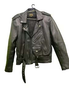 Rindsleder Malec Vintage Double Riders Jacke Dark Born Near Black Selten Gr. 40 - Bild 1 von 22