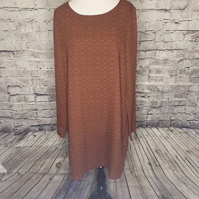 NWT Prana Cece Dress Pomegranate Long Sleeve Aztec Print Size Large - Image 1 of 4