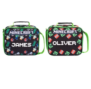 Minecraft Personalised School Lunch Bags for Boys Insulated Lunch Bag for Kids - Picture 1 of 15