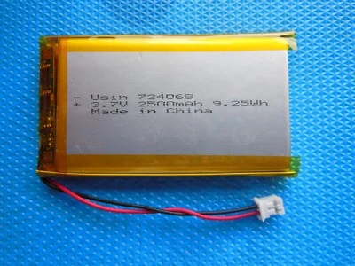 Akku Lipo 2500mAh 3.7V Stecker JST 2.0  2 pin PCB - Bild 1 von 4