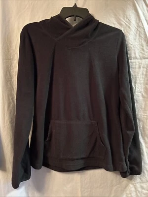 Sudadera con capucha Merona para mujer mediana negra polar manga larga Foto 1 de 4