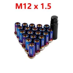 M12x1,5 20 pièces/ensemble écrous à crampons de roue RAYS Racing bleu brûlé A7075 en alliage d'aluminium - Photo 1 sur 7