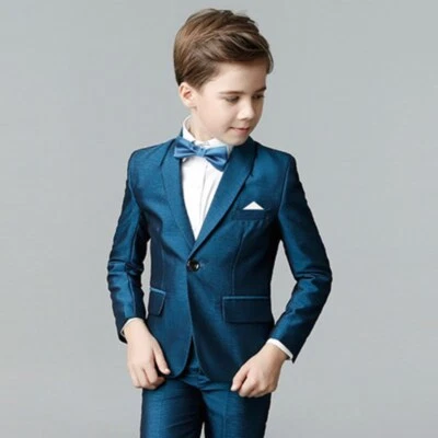 Formal Niños Niños Blanco Fiesta Blazers Pantalones Bautizo Conjunto Niños Disfraz Foto 1 de 4