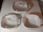 Corning Ware Green Ivy A-1-B 1L, A-1.5-B 1.5L, A-2-B 2L Casserole Dishes 2 Lids