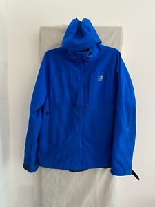 KARRIMOR ELITE MXSHIELD Blue Hooded Softshell Rain Coat Size UK L