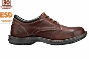 Timberland Men's Steel Toe Slip Resistant EH Brown Leather Work Shoe 085590 - Picture 1 of 3