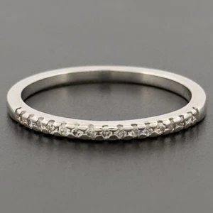 18ct White Gold Diamond Eternity Band Ring Size J 1/2 Hallmarked - Picture 1 of 8