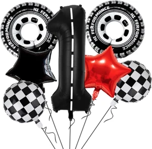 Race Car Balloons Birthday Party Decorations, Mylar Wheels Tire Balloons, Large - Picture 1 of 21