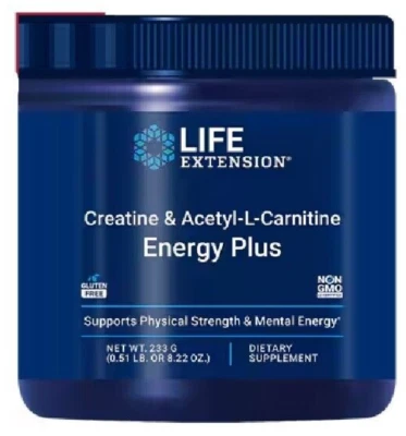 Life Extension Creatina 5000mg e Acetil L-Carnitina 2000mg 8,22oz 233gms - Imagem 1 de 2