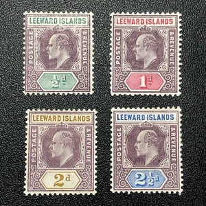 LEEWARD ISLANDS 1902-1/2d-1d-2d-2.5d STAMPS -KING EDWARD VII - Sg LW 20-23-MH - Picture 1 of 2