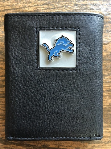 Tri Fold Leather Wallet Detroit Lions Cover
