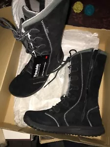 Vero Cuoio Black Leather Heeled Boots Size 38 EU | 7.5 US Made in Italy - Picture 1 of 1