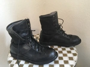 MADE IN USA DISTRESSED VINTAGE DANNER BLACK MILITARY LACE UP DRILL BOOTS 7 D - Picture 1 of 8
