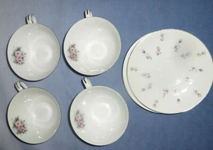 Vintage Harmony House Japan rosebud 2 saucers, 4 cups - Picture 1 of 4
