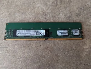 MICRON 8GB 1RX8 PC4-2400T-RD1-11 ECC SERVER MEMORY MTA9ASF1G72PZ-2G3B1MG W6-1(15 - Picture 1 of 4