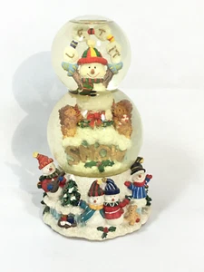 Beautiful Christmas Snowmen Snow Globe Water Globe Plays Let It Snow - Picture 1 of 5
