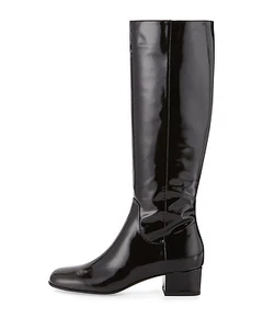 Aquatalia Larkin Crosshatch Lack Knie Stiefel Schwarz 7 Neu 595 - Bild 1 von 3