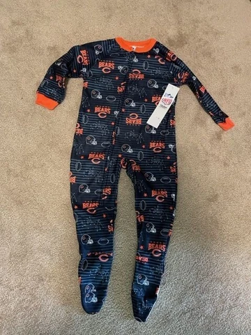 NFL Team Apparel Chicago Bears Toddler Sleeper Pajamas New With Tags 3T Cover