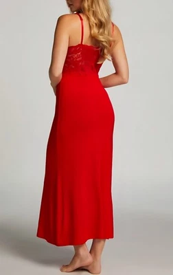 Hunkemöller Nora Negligee Nachthemd lang Gr 38 M Rot Reizwäsche Spitze sexy - Bild 1 von 4
