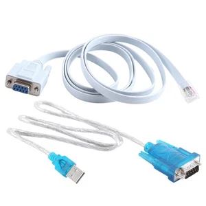 RJ45 Netzwerk Kabel Serielles Kabel Rj45 zu DB9 und RS232 zu USB (2 im 1) C7397 - Bild 1 von 7