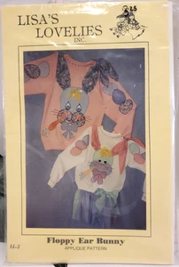 Vintage Lisa's Lovelies Floppy Ear Bunny Sewing Applique Pattern Uncut - Bunnies - Picture 1 of 4