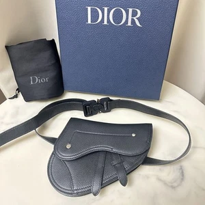Christian Dior borsa cintura sella in pelle nera marsupio con tracolla rimovibile - Foto 1 di 18