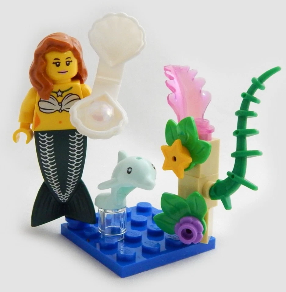 NUEVO LEGO SIRENA Y Delfín con Perla minifigura lote minifigura figura escena pirata Foto 1 de 1