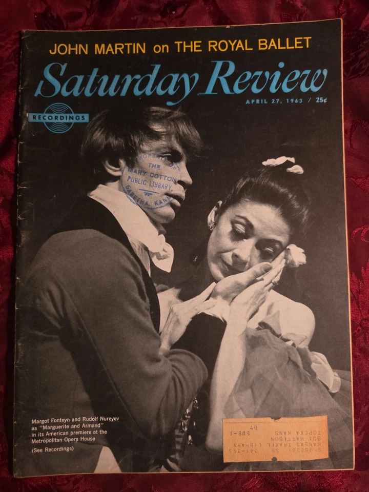 Saturday Review April 27 1963 MARGOT FONTEYN RUDOLF NUREYEV NINETTE DE VALOIS - Image 1 of 1