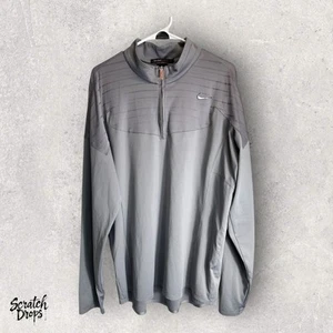 Nike Tiger Woods Men's Sweatshirt X-Large Gray 1/4 Zip Long Sleeve Golf Pullover - Picture 1 of 5