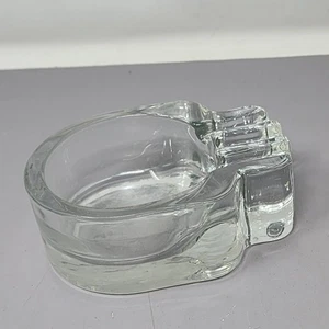 Vintage Clear Glass Skull Ashtray With Cigarette Rest - Picture 1 of 9