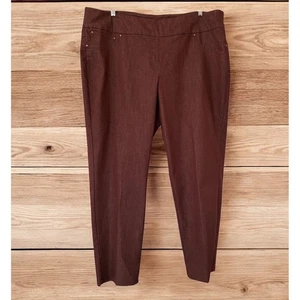 Ruby Rd. Pants Womens 22W NEW Pull On Coffee Brown Straight leg Office casual - Picture 1 of 6