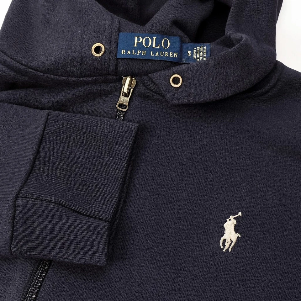 Polo Ralph Lauren Navy Blue FULL ZIP Hoodie Sweatshirt Sz XL Women's EUC - Image 1 of 4