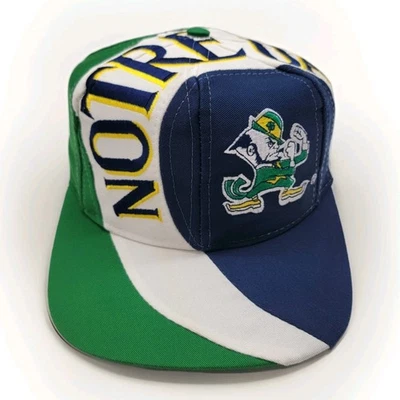 VTG 90s Notre Dame Fighting Irish Snapback Hat Vortex Swirl Twins Enterprise Cap - Image 1 of 4