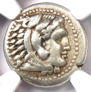 Alexander the Great III Silver AR Drachm 336 BC - NGC VF - Rare Lifetime Issue - Picture 1 of 7