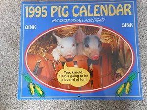 Calendario vintage 1995 maiale da collezione Oink "Non salsiccia mai un calendario" - Foto 1 di 2