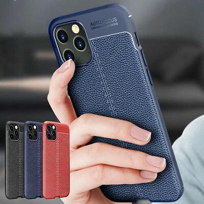 Funda protectora de cuero delgada de goma para iPhone 15 Pro 14 Pro 13 Pro 12 Pro Foto 1 de 4