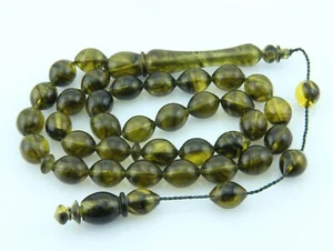 Acrylic green 33 beads Islamic Prayer Beads Misbaha Rosary TURKEY 402001 Tesbih - Picture 1 of 5