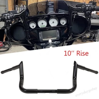 Manillar negro de 10" para Harley Street Electra Glide barras de gancho de carne manillar Foto 1 de 4