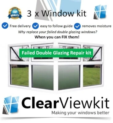 3 x Window kit Clears Condensation Failed Blown Double Glazing Window Repair - Image 1 of 4