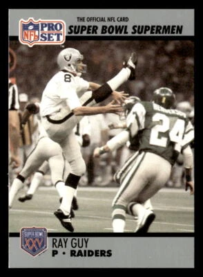 Ray Guy 1990 Pro Set Super Bowl XXV Silver Anniversary Card #116 Raiders - Image 1 of 2