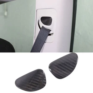 Real Carbon Fiber Seat Belt Buckle Button Cover For Tesla Model 3/Y 2016-2022 - Picture 1 of 11