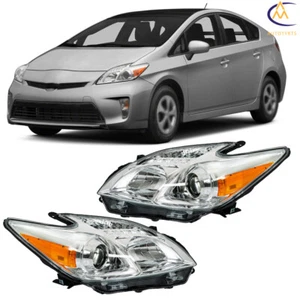 Faros halógenos izquierda y derecha carcasa cromada para Toyota Prius 2012-2013-14-2015 - Imagen 1 de 10
