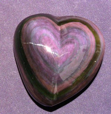 Regenbogen-Obsidian, poliert, Mexico, Herz, 54,0g 47x47x21mm  Heilstein - Bild 1 von 4